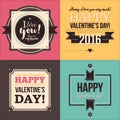 Set of four Valentine's Day banners