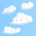 Set of four vector clouds wiht shadow