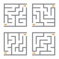 Set of four vector maze Royalty Free Stock Photo