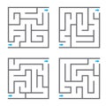 Set of four vector mazes Royalty Free Stock Photo