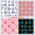 Set of four vector patterns Royalty Free Stock Photo