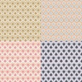 Set of four vector vintage patterns in pastel colors Royalty Free Stock Photo