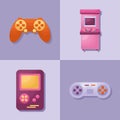 four video games items Royalty Free Stock Photo