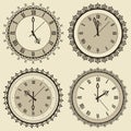 Vintage Clock Set Royalty Free Stock Photo