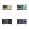 Set of four vintage oscilloscope illustrations Royalty Free Stock Photo