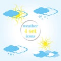 Set of four weather icons