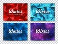 Winter backgrounds set. Winter frame with snowflakes. Christmas Greeting Card. New Year background with space for your Royalty Free Stock Photo