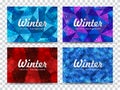 Winter backgrounds set. Winter frame with snowflakes. Christmas Greeting Card. New Year background with space for your text. Royalty Free Stock Photo