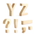 Set of four wooden block characters