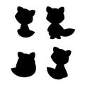 Set of fox silhouette. Vector illustration Royalty Free Stock Photo