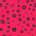 Set Fragile broken glass, Water drop forbidden, Bowl and Bomb explosion on seamless pattern. Vector