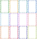 Set of frames and borders with multi-colored ribbons