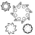 Set of frames, circles, simple pattern Royalty Free Stock Photo