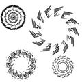 Set of frames, circles, simple pattern Royalty Free Stock Photo