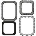 set frames. Simple frames in sketch style. Vector illustration. Stock image. Royalty Free Stock Photo