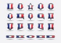 set of france flag buttons. Vector illustration decorative design Royalty Free Stock Photo