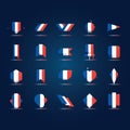 set of france flag icons. Vector illustration decorative design Royalty Free Stock Photo