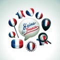 set of france flag icons. Vector illustration decorative design Royalty Free Stock Photo