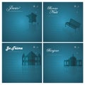 Set of france icons. Vector illustration decorative design Royalty Free Stock Photo