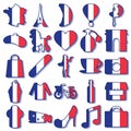 set of france icons. Vector illustration decorative design Royalty Free Stock Photo