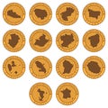 set of france province maps. Vector illustration decorative design Royalty Free Stock Photo
