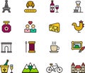 Set of France related icons