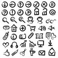 Set of free hand web icons