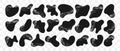 Set of Freeform or irregular blob. Collection of abstract amoeba. Black elements for design decoration. Vector
