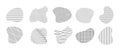Set of Freeform or irregular blob. Simple liquid amorphous splodge. Basic stains geometric. Flat vector illustration