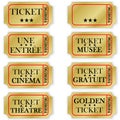 Set of french golden tickets