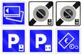 Set of French information road signs Royalty Free Stock Photo