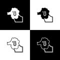 Set French poodle dog icon isolated on black and white background. Vector Royalty Free Stock Photo