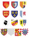 Set of French Regions` Coats of Arms