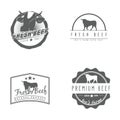 Set of fresh beef labels Royalty Free Stock Photo