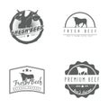 Set of fresh beef labels