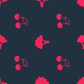 Set Fresh berries and Broccoli on seamless pattern. Vector Royalty Free Stock Photo