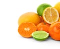 Set of fresh citrus fruits Royalty Free Stock Photo