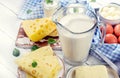 Set of fresh dairy products Royalty Free Stock Photo