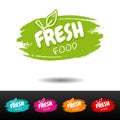 Set of Fresh food badges. Vector hand drawn labels.