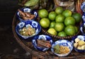 Set of Fresh Herbs and Ingredients for Tom yum. asian food, healthy or cooking concept.