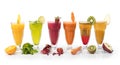 Set of Fresh Juices isolated on white, Clipping path included, Fresh Juices Royalty Free Stock Photo