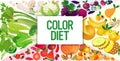 set fresh juicy berries vegetables fruits herbs composition healthy natural food color diet concept horizontal