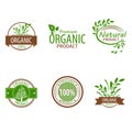 Set of Fresh Organic Labels and Elements Royalty Free Stock Photo