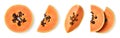 Set of fresh ripe papaya fruit slices Royalty Free Stock Photo