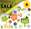 Set of fresh spring sale elements