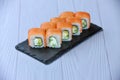 Set of fresh and tasty sushi for restaurant menu6 Royalty Free Stock Photo