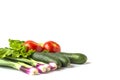 Set of fresh vegetables isolated on a white background Royalty Free Stock Photo