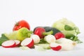 Set of fresh vegetables on a white background