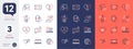 Set of Friends world, Love champagne and Love letter line icons. For design. Vector