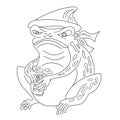 Set of frog cartoon for printing on sticker.Frog vector illustration for coloring book on white isolated background. Royalty Free Stock Photo